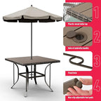 Pamapic 5 Piece Patio Dining Set, Green, Weather Resistant PE Rattan Table and Chairs, Comfortable Cushions, Easy Maintenance