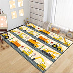 Construction Rug Car Rug Construction Rugs for Boys Room Cartoon Truck Area Rug Construction Play Mat Car Rug for Boys Room Construction Decor for Boys Room 3'×4'