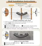 Wall Mounted Curved Cat Hammock with Grey Sisal Pad – Scratch-Friendly Cat Nest Perch for Wall – Large Floating Bed for Indoor Cats
