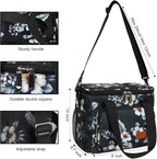 Lunch Bags for Women/Men, Insulated Lunch Bag for Work Office Picnic - Lunch Cooler Bag Leakproof Lunch Box with Adjustable Shoulder Strap - Hibiscus
