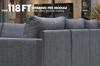 PURPLE LEAF 10 Pieces Patio Conversation Sets with Coffee Table All Weather Outdoor Couch Sectional Set with Cushion Patio Conversation Set for Garden Poolside Backyard Gray