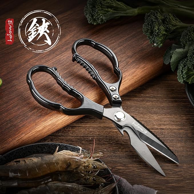 Kitchen Scissors All Purpose, Kitchen Shears Titanium Heavy Duty for Food, Meat, Herb & Poultry, Japanese Steel Blades, Professional Multi-Purpose Cooking Scissors