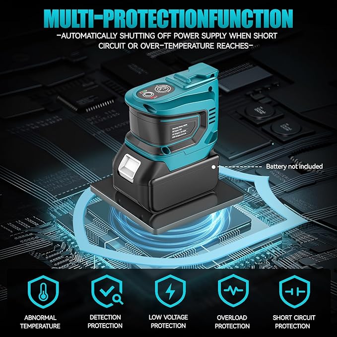 Power Inverter Compatible with Makita 18V Battery: Ecarke Portable Power Supply Inverter Convert - Real 200W DC 18V to AC 110V-120V Battery Powered Outlet with 2 USB AC Power Station(Bare Tool Only)