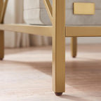 Leick Home 9217-WTGL Claudette Mixed Metal and Wood Side Table with Shelf, White/gold
