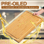 2XLarge Cutting Board, 20" Bamboo Cutting Boards for Kitchen with Juice Groove and Handles Kitchen Chopping Board for Meat Cheese board Heavy Duty Serving Tray, 2XL, Empune