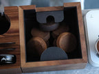 Wooden Espresso Knock Box Walnut Dump Bin for Coffee Grounds Disposal Durable, Shock-Absorbent Espresso Machine Accessories, Easy to Clean Tamper Station