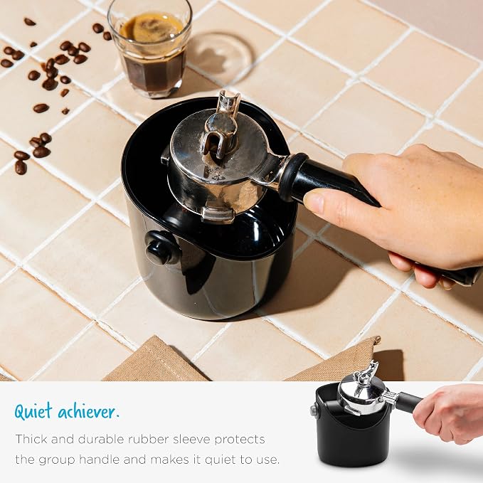 Dreamfarm Grindenstèin Sturdy, Compact, Modern Space-Saving Espresso Coffee Grind Knock Box - Black