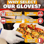 Heat-Resistant Cooking Gloves for Indoor and Outdoor Use - Gloves for Cooking, Baking, Pot-Holding, Smoker Grill Handling, and So On – Kitchen Gloves with 896 Degree Resistance, White, 10215