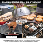 Smash Press, Stainless Steel, Round Flat Bottom Tool, 6 inch | Heavy Duty Hamburger Smasher Flat Top Built For Griddle, Grill and Skillet Cooking, Backyard Kitchen Essential, Cookout Ready