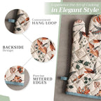 Maison d' Hermine 100% Cotton Oven Mitt & Pot Holder Set (7.5"x13" & 8"x8") | Heat Resistant BBQ Cooking Gloves with Loop Baking Grilling Kitchen Hotel Home Farmhouse Thanksgiving Christmas - Dalida