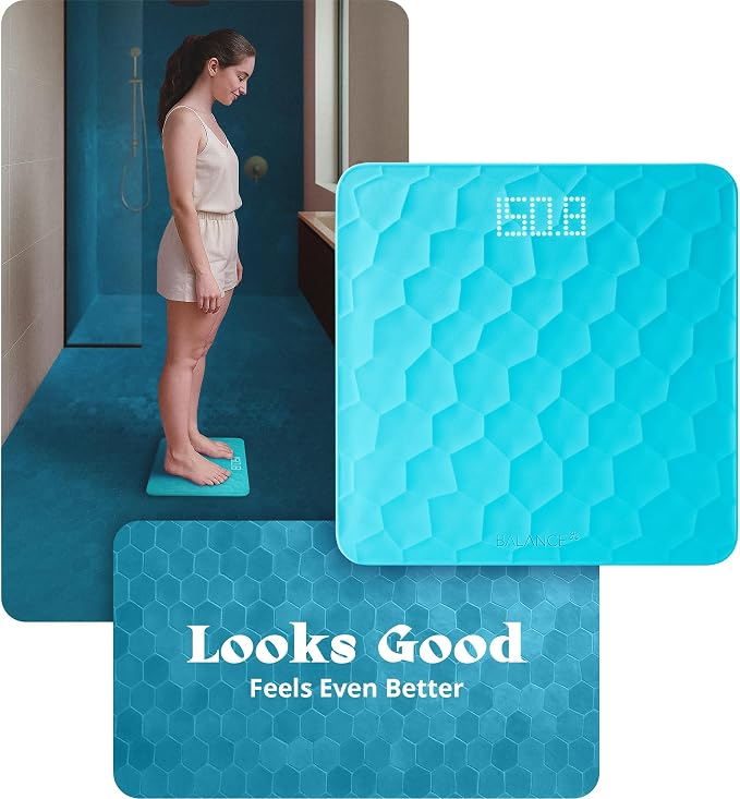 Greater Goods Colorful Designer Bathroom Scale: Non-Slip Silicone Cover, Hidden LED Display, Spot-On Precision, 400 lb Capacity