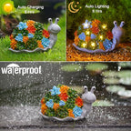 Nacome Snail Statues with Succulent for Garden Decor: Solar Outdoor Clearance Outside Yard Art Porch Patio Balcony Front Lawn Ornaments –Birthday Gifts for Mom Grandma Women