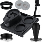 Normcore Espresso Tamping Station, 51mm 54mm Compact Tamping Station, Barista Corner Tamping Mat With Portafilter Stand, Coffee Tamper Holder Pad, Black