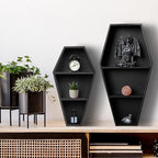 MANNY'S MYSTERIOUS ODDITIES Coffin Bookshelf - Includes Removable Shelves - Small and Large Coffin Shelf 20 Inch and 14 Inch - Gothic Decor for Home