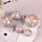 JIC Gem Extra Large Striped Agate Crystal Sphere Decorative Crystal Ball Healing Gemstone Sphere for Meditation,Office Table Decorations 110-120mm