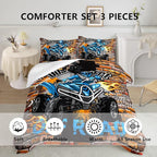 Axolotl Quad Bike Bedding Set Twin,Dirt Bike Comforter Set,Extreme Sports Bedding Set,Sports Theme Comforter Set,Tractor Truck Bedding,Motorcycle Comforter for Kids Boys Teens,1 Quilt 2 Pillowcases