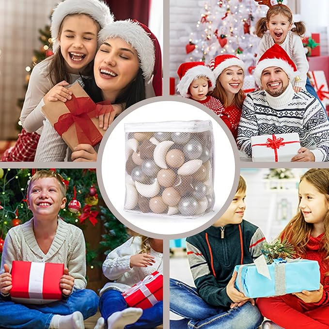 GOGOSO Ball Pit Balls Stars Moon Shapes Plastic Pitballs for Toddler Play Tent Baby Photo Props Kids Pool Water Toys Kiddie Pool Party Decor, Coffee+Beige Mix Cream Colors +Pearl Colors,100PCS