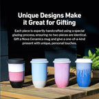 NOVA CERAMICS Coffee Travel Mug – Reusable Coffee Cup – Microwave & Dishwasher Safe Coffee Green Tumbler - Gifts For Women Men Him Her – 12oz – Eclipse