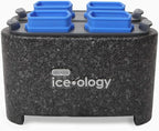 Dexas ice•ology Silicone Clear Ice Maker Tray for Crystal Clear Craft Cocktail Ice, 4 Count Square Cube Tray