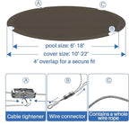 ECOOPTS 7 ft Round Pool Cover for Above Ground Pools, Swimming Pool Cover Protector Winter Safety Cover (Brown)