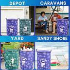 2 Pcs 30 Gallon Collapsible Trash Can Portable Waterproof Reusable with Zippered Lid for RV's, Camping, Recycling, Yard Waste, Leaf Bag, Children Toy Bin (Trash and Recycling)