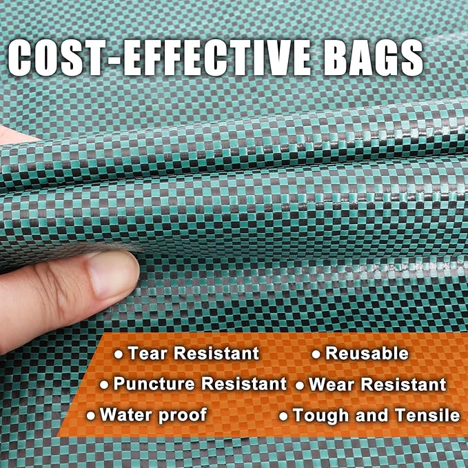 Joyhalo Reusable Yard Waste Bags -132 Gallon, 6 Pack, Heavy Duty with Gardening Gloves & 4 Handles, Standable, Camping & Recycling