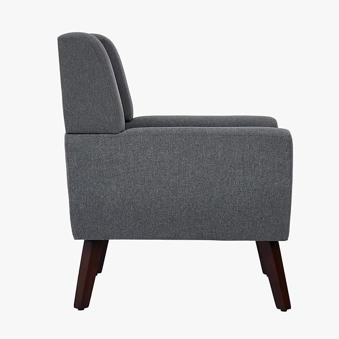 UIXE Accent Chair, Fabric Upholstered Armchair for Living Room, Comfy Arm Chair Single Sofa Bedroom Side Reading Seat - Flax Gray