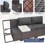Patio Furniture Set 14-Pieces Outdoor Furniture for Backyard Wicker Sectional Sofa Set, Rattan Patio Conversation Set with Thickened Cushions and Glass Coffee Table, Grey