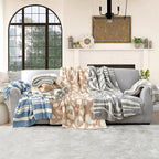 Snuggle Sac Grey Stripe Knitted Throw Blanket for Couch, Reversible Super Soft Warm Blankets Cozy Knit Fuzzy Plush Lightweight Throws for Sofa, Bed, Stripe Grey, 50 x 60 inches