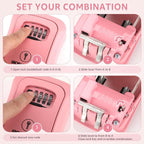Iron Lock® Medium Wall Mount Combination Key Lock Box, Outdoor (Pink) | Screw-in wall mount (4 screws + 4 anchors) — not magnetic, does not hang; weather-resistant zinc alloy, includes key hanger