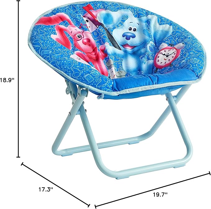 Nickelodeon Blues Clues Toddler 19” Folding Saucer Chair with Cushion, Ages 3+, Polyester
