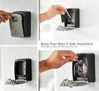 Iron Lock® XXL Wall Mount Key Lock Box, Outdoor Combination Code (Grey) | Fits 20-30 spares plus fobs & cards; unique built-in tray so keys don't fall out; dial cover; screws & anchors included