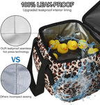 Lunch Bags for Women/Men, Insulated Lunch Bag for Work Office Picnic - Lunch Cooler Bag Leakproof Lunch Box with Adjustable Shoulder Strap - Leopard Print
