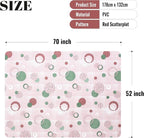 FIFTY FEET 70 * 52 Inch Rectangle Tablecloth, Vinyl Tablecloth with Flannel Backing for Rectangle Tables, Spill Proof Plastic Picnic Table Cover for Dining/Camping/Indoor/Outdoor(Pink Plaid)