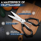 Purple Dragon Kitchen Scissors for Food - Heavy Duty Kitchen Shear Sliver | Stainless Steel Blade, Oversized Handle, Gift Box, Dishwasher Safe, All Purpose, for Meat Cutting