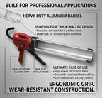 20 oz Sausage Caulk Gun, Heavy-Duty Crack-Proof Plunger & Steel Rod | 18:1 High-Thrust One-Touch Drip-Free Sealant Gun | Fits 20 oz Sausage & 10 oz Cartridges