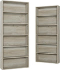 IRONCK Bookshelves and Bookcases Set of 2 Floor Standing 6 Tier Display Storage Shelves 70in Tall Bookcase Home Decor Furniture for Home Office, Living Room