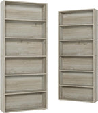 IRONCK Bookshelves and Bookcases Set of 2 Floor Standing 6 Tier Display Storage Shelves 70in Tall Bookcase Home Decor Furniture for Home Office, Living Room