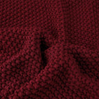 Longhui bedding Chunky Cable Knit Throw Blanket Lightweight Burgundy 100% Organic Cotton Blanket for Sofa Couch Bed Baby Nursery, Rustic Shabby Chic Modern Farmhouse, 51” x 63” Give Laundering Bag