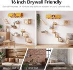 Cloud Cat Wall Shelves, 12-in-1 Wall Mounted Cat Shelf w/Tunnel | Solid Wood Floating Shelves for Indoor Large Cats, Multi-Level Cat Climbing Wall Systems with Scratching Post, Space Saving