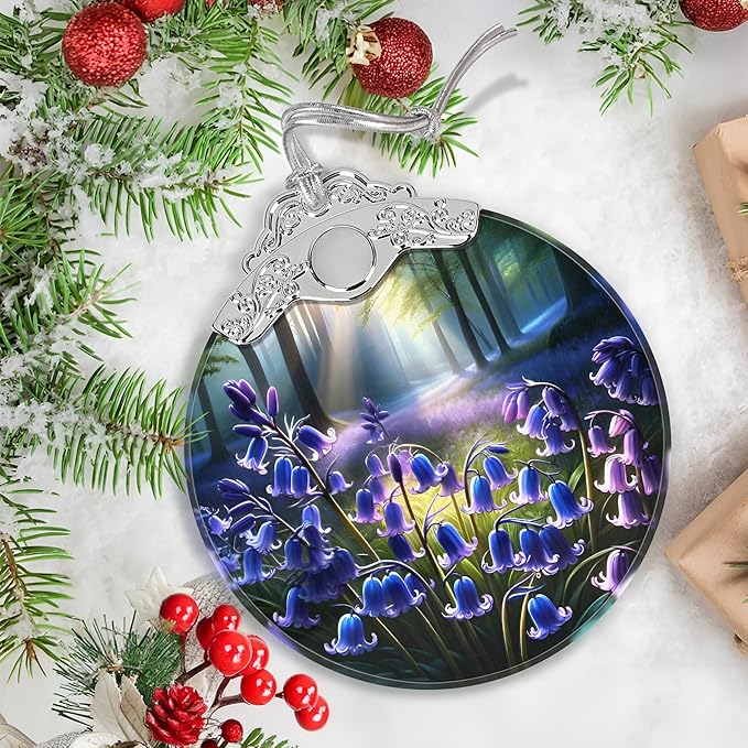 Bluebell Stained Glass Orament - Christmas Ornament - Christmas Decorations for Tree - Holiday Present ldeas - Gift Exchange