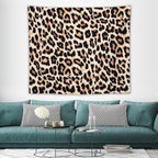 HZOHNAGO Leopard Print Tapestry Rustic Brown Leopard Wild Animal Printed Wall Tapestry Painting Wall Hanging for Bedroom Living Room Dorm 60" W x 50" H