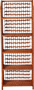 Oriental Furniture 53" Natural Fiber Shelving Unit - Honey