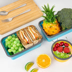 Collapsible Silicone Food Storage Containers Set with Lid & Air Vent,Foldable Lunch Containers(4PCS,Blue,40oz)