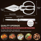 MAD SHARK Heavy Duty Kitchen Shears, Sharp All Purpose Kitchen Scissors | 8mm German Steel Poultry Shears for Chicken, Meat, Turkey, Seafood & Vegetables, Dishwasher Safe, Ergonomic, Silver