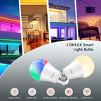 Smart Light Bulbs 8Pack,100W Equivalent Smart Bulb Work with Alexa Google Assistant, RGB Color Changing WiFi Bulb, Music Synic 2.4GHz WiFi & Bluetooth Multicolor A19 E26 110V Dimmable Light Bulbs