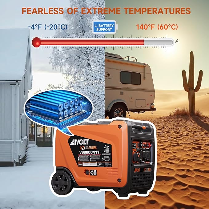 AIVOLT 8000W Dual Fuel Super Quiet Inverter Generator with Electric Start - Gas Propane Powered Portable Generator Upgraded Version for Home Backup, RV, Camping & Travel - 50 State Approved