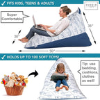 Huddle Designer Stuffed Animal Bean Bag Storage Washable XL Cover -The Original Bean Bag for Stuffed Animals Storage Premium Stuffed Animal Storage Bean Bag for Kids | Strong Zipper, Thick Canvas