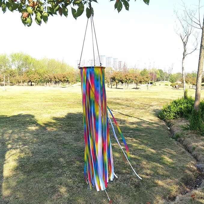 Ribbon Windsock Streamer, Outdoor Decorations for Your Patio, Garden, Yard, Dock and Camper, 49-Inch, WS49-YH