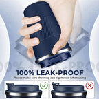 Insulated Coffee Tumbler 17 oz, Stainless Steel Coffee Mug with Lids, Travel Coffee Mug Leak Proof, Double Wall Vacuum Insulated Reusable Coffee Cup, Keep Drinks Hot and Cold (Navy Blue, 17 Ounces)